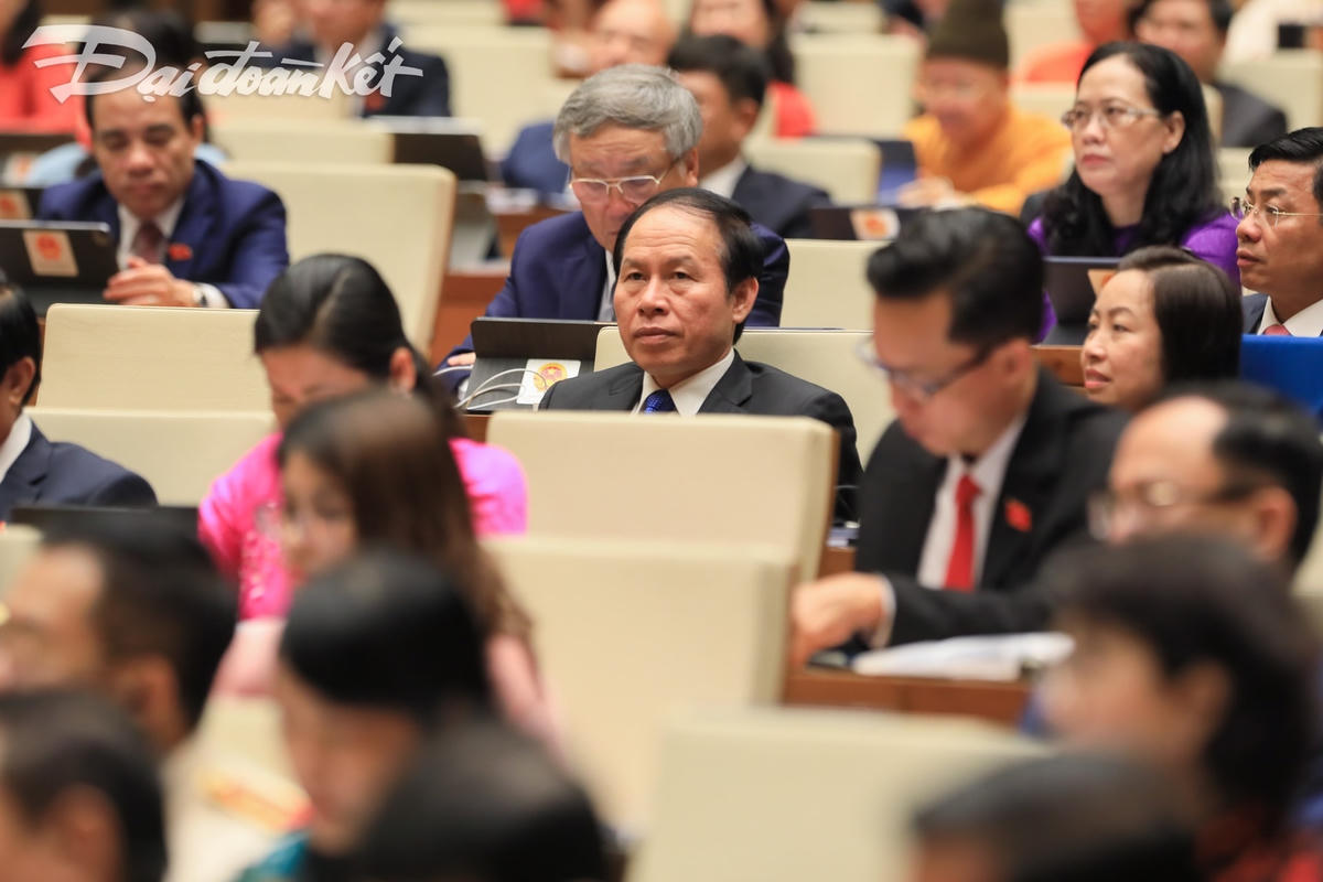 Các ĐBQH tại phiên khai mạc. Ảnh: Quang Vinh.