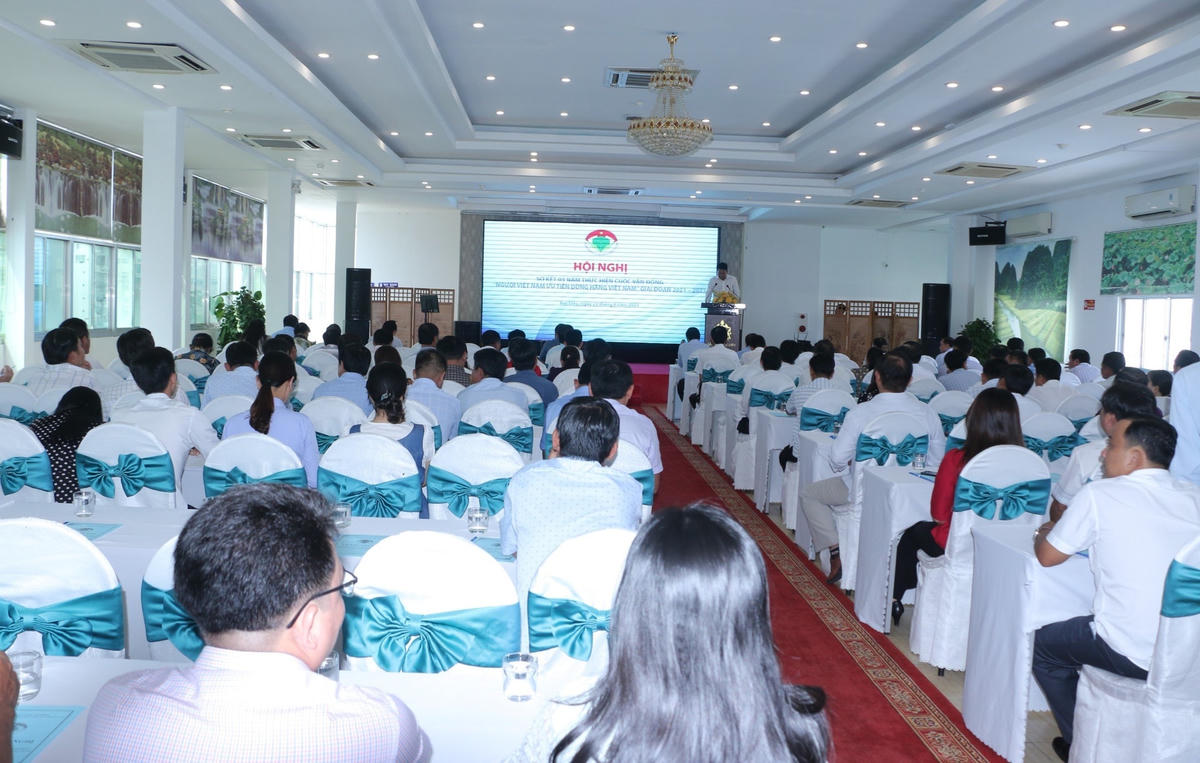 Quang cảnh Hội nghị sơ kết 3 năm thực hiện cuộc vận động “Người Việt Nam ưu tiên dùng hàng Việt Nam” trên địa bàn tỉnh Bạc Liêu, giai đoạn 2021 - 2023.