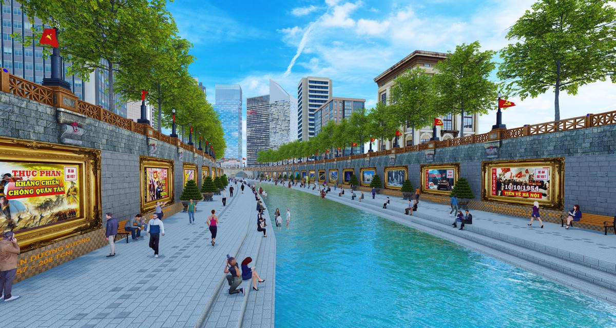 Phối cảnh dự án cải tạo sông Tô Lịch.  
