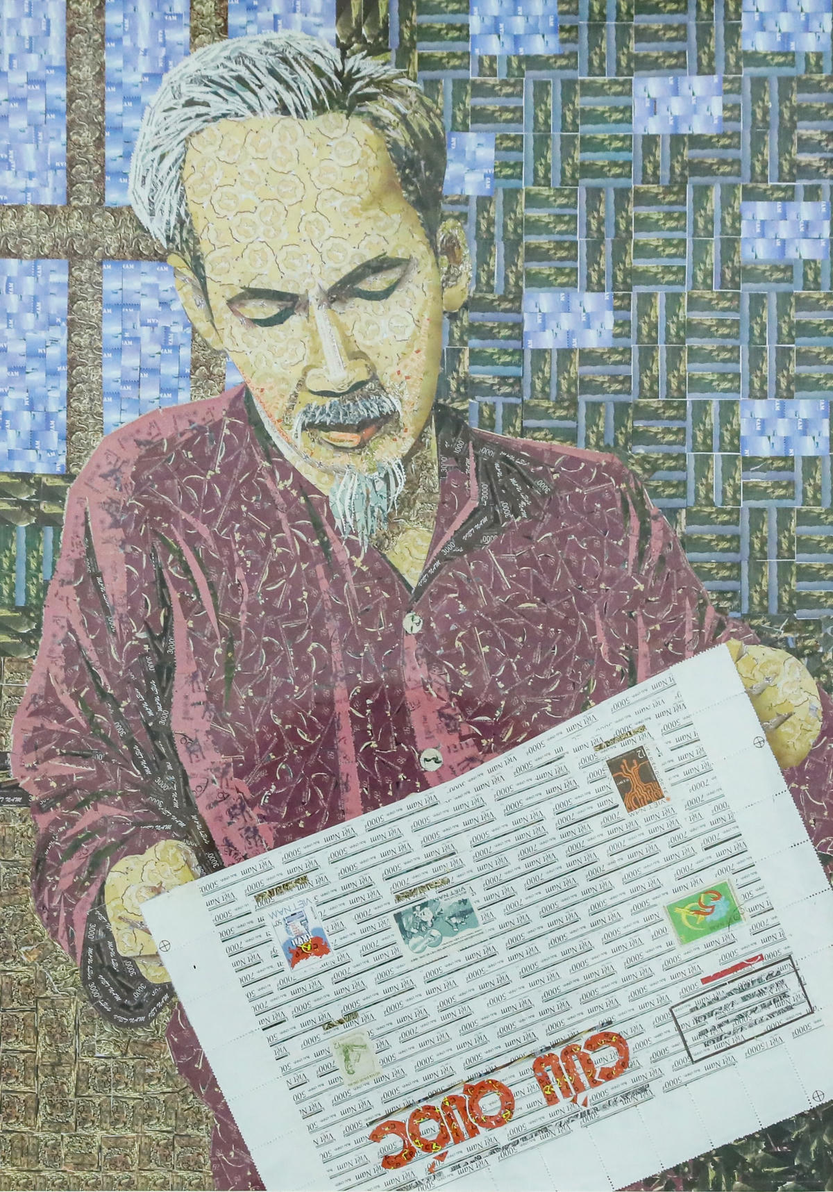 Bức tranh "Bác Hồ đọc báo Cứu Quốc". 