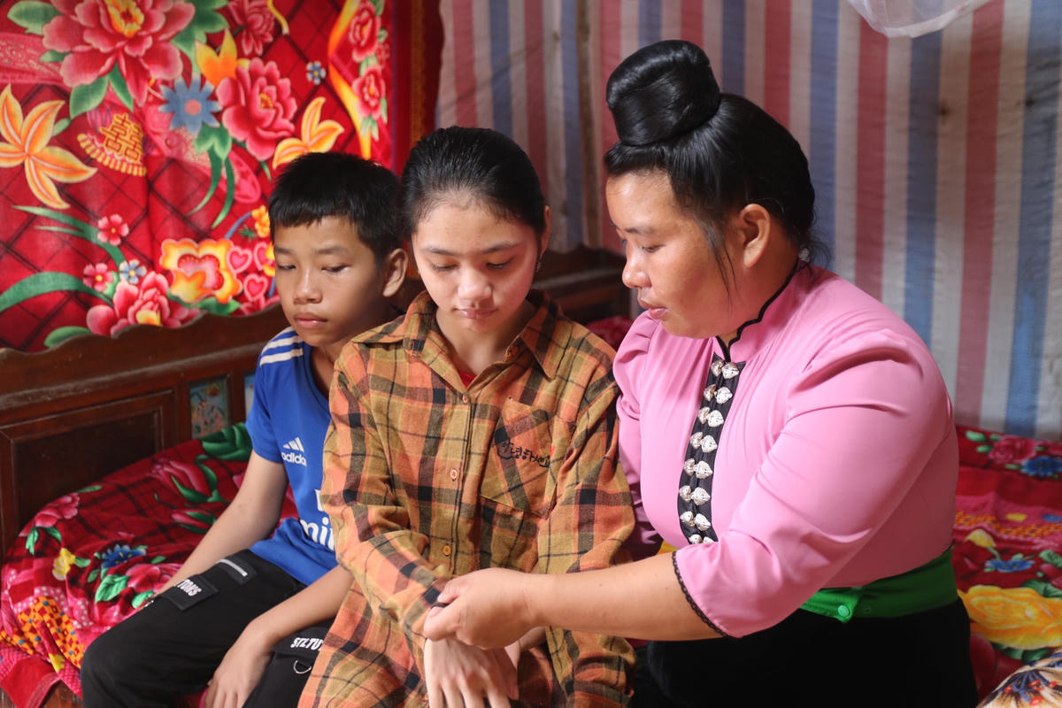 Gia đình chị Lường Thị Mai là một trong những hộ nghèo của xã Thanh Xương được nhận hỗ trợ xây dựng nhà Đại đoàn kết.
