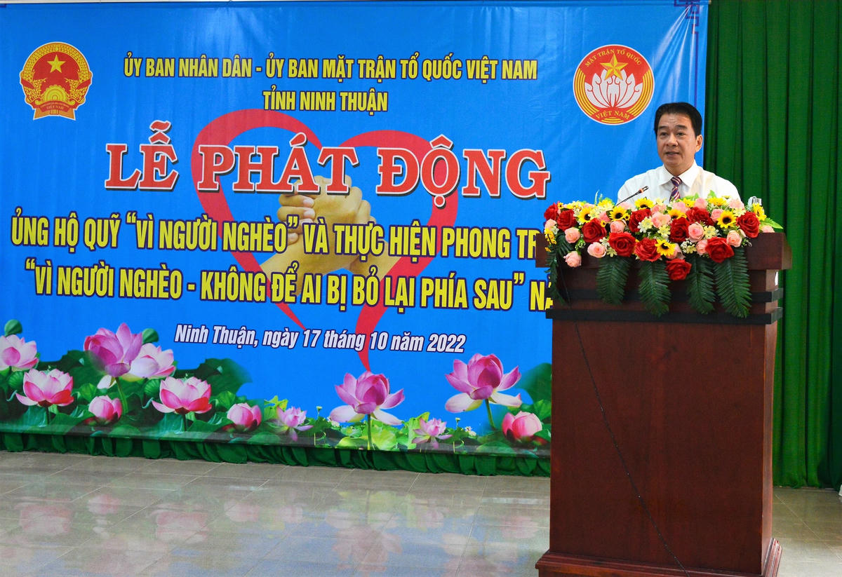 Ông Nguyễn Long Biên, Phó Chủ tịch UBND tỉnh Ninh Thuận, Phát biểu tại buổi Lễ.