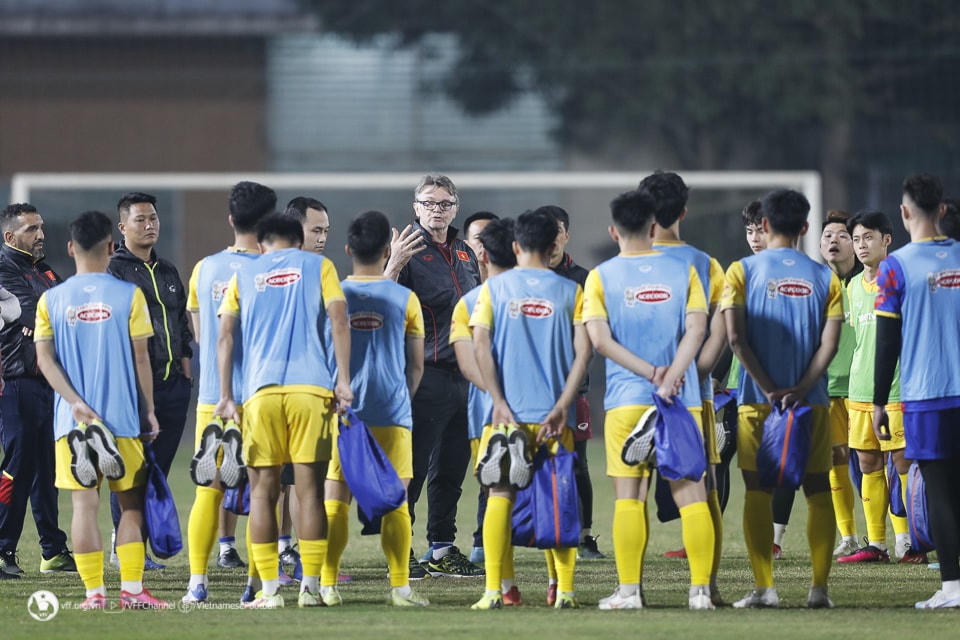 Các cầu thủ U23 Việt Nam tập luyện. Ảnh: Minh Hoàng/VFF.