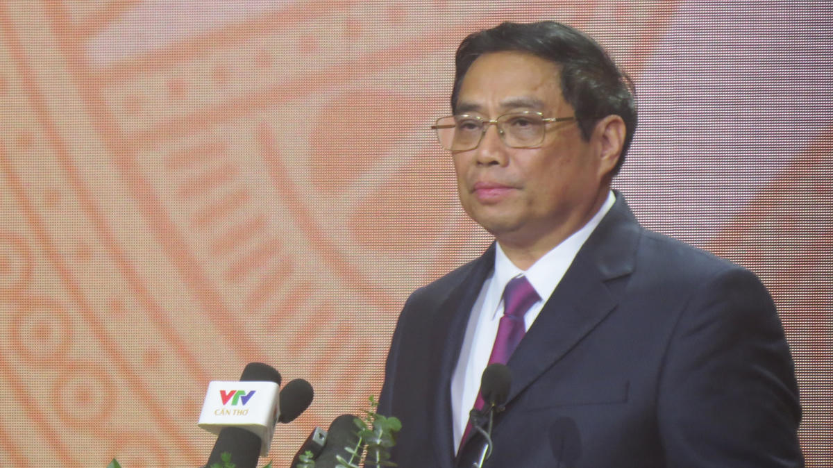 Thủ tướng Chính phủ Phạm Minh Chính phát biểu tại lễ kỷ niệm. Ảnh: Đoàn Xá.