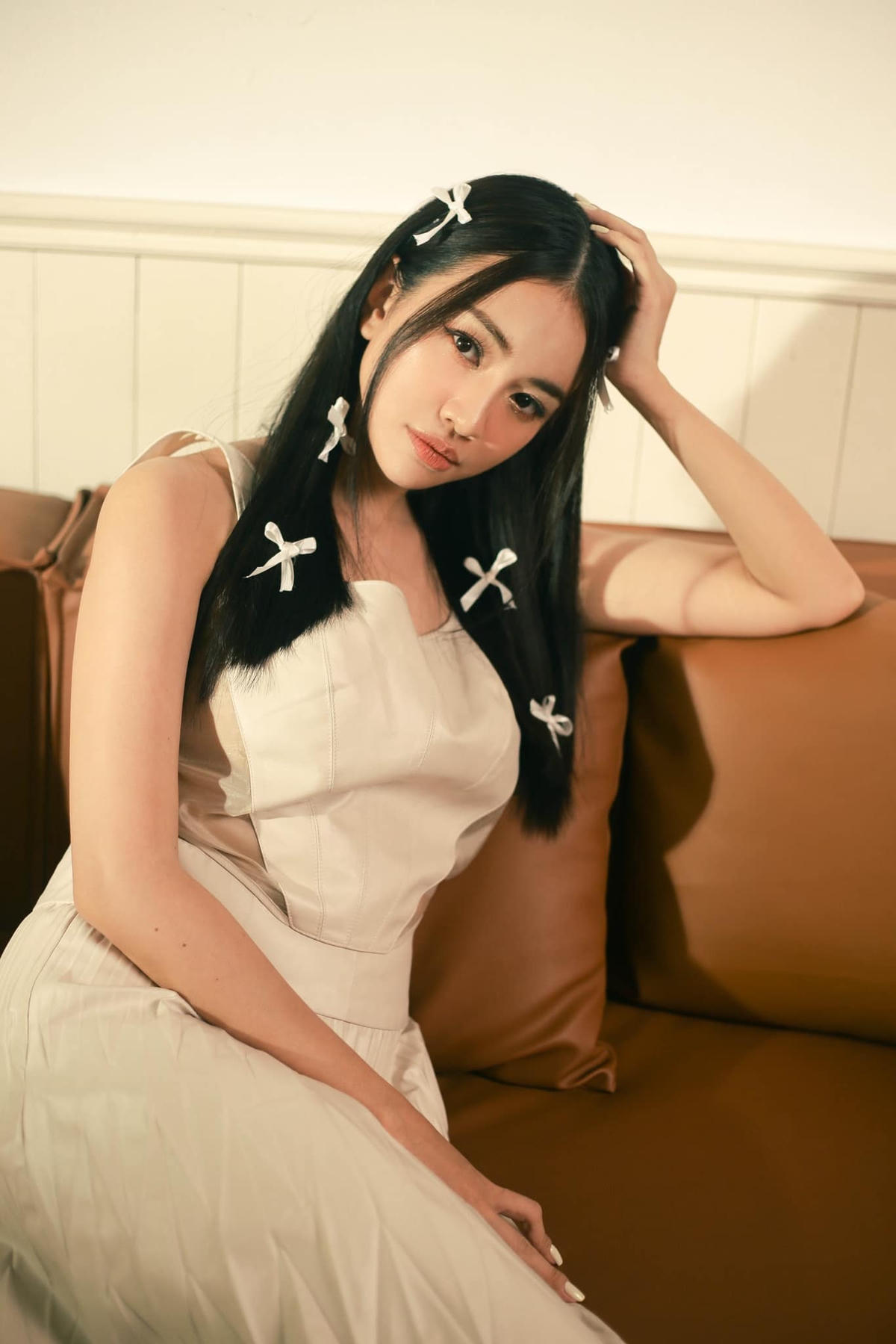 Thiên Nga từng ghi dấu ấn khi xuất hiện tại cuộc thi The Face Vietnam (Gương mặt thương hiệu 2017) trong đội Minh Tú. 