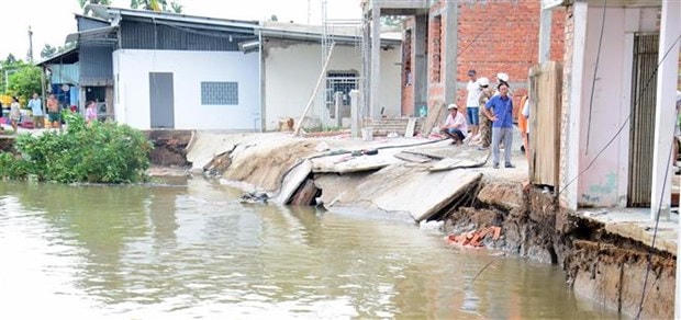 Hiện trường vụ sạt lở.