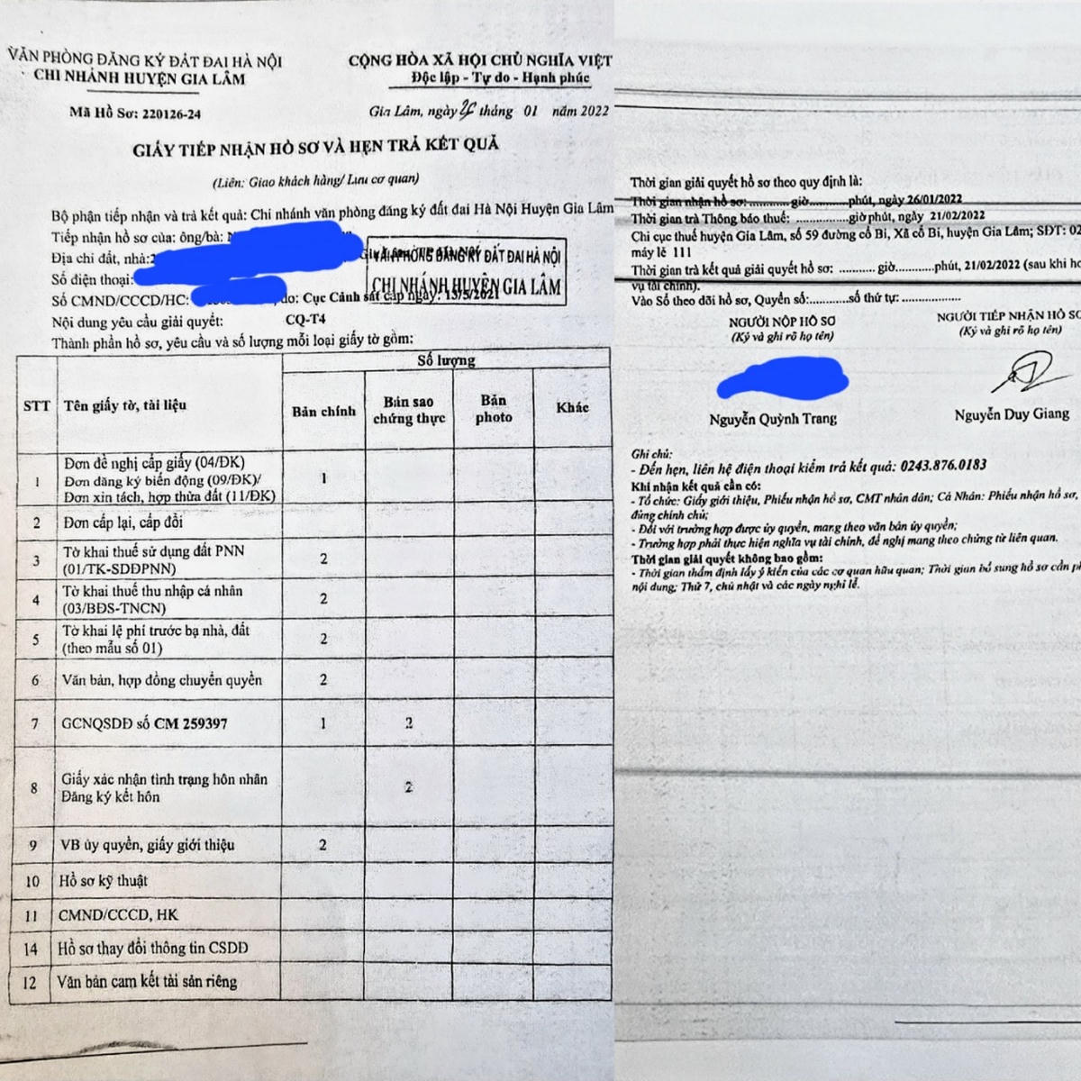 Có gia đình chờ đợi suốt 6 tháng vẫn không thể hoàn thiện hồ sơ tại VPĐK huyện Gia Lâm vì thiếu văn bản cam kết ngõ đi chung.
