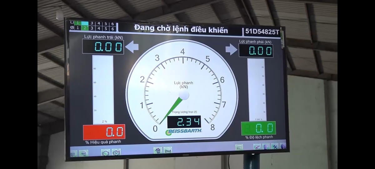 Một thiết bị, máy móc kiểm tra phát hiện có gian lận và sai phạm tại một trung tâm đăng kiểm. (Ảnh: Trung Hậu).