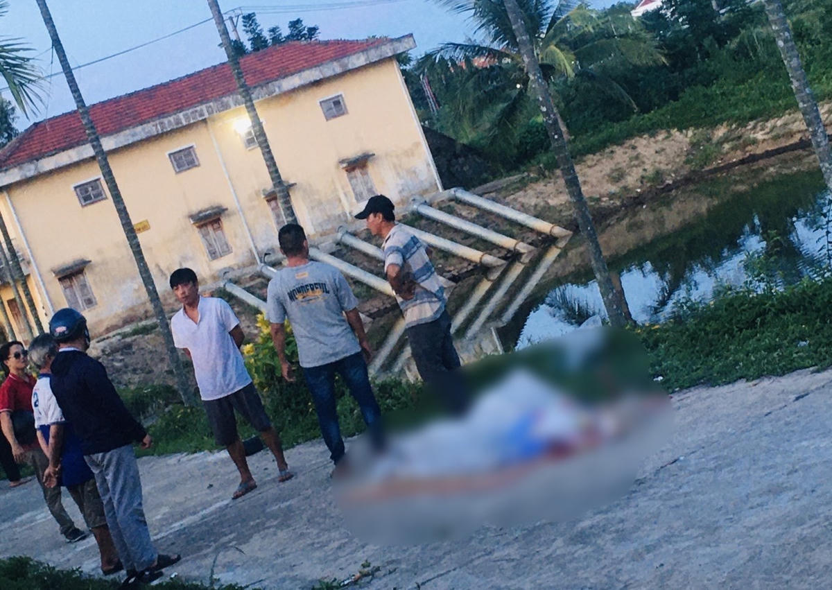 Nơi phát hiện thi thể học sinh ở trạm bơm Hà Châu.