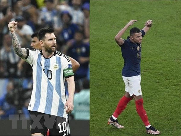 Lionel Messi và Kylian Mbappe. (Nguồn: TTXVN).