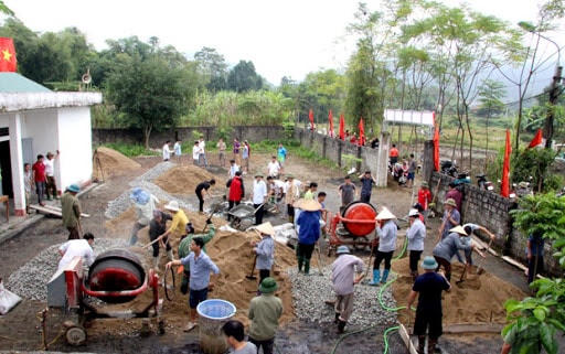 Thi đua xây dựng nông thôn mới ở thôn Thanh Tân, thị trấn Việt Quang, huyện Bắc Quang, tỉnh Hà Giang.
