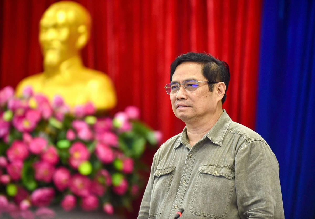 Thủ tướng Chính phủ Phạm Minh Chính phát biểu tại buổi làm việc vói tỉnh Bình Dương.