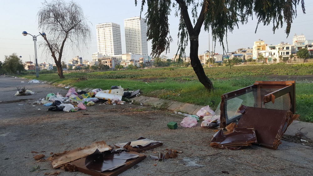 Hồ An Trạch nhiều năm qua trong tình trạng bị ô nhiễm môi trường.