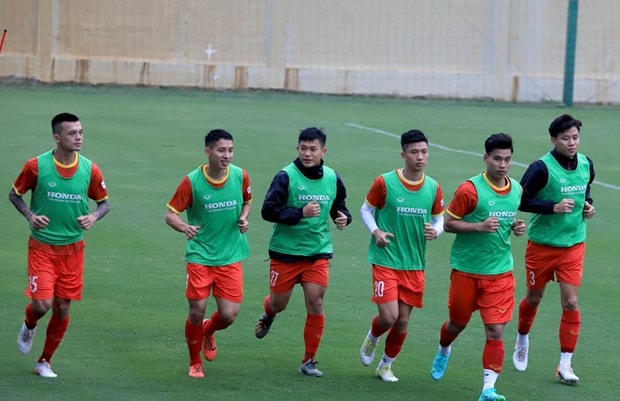 Đội tuyển Việt Nam tập luyện. (Ảnh: VFF)
