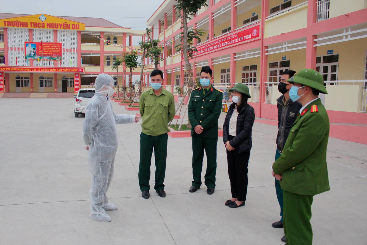 Trường THCS Nguyễn Du, phường Đông Triều được trưng dụng làm khu cách ly của thị xã Đông Triều (Quảng Ninh)