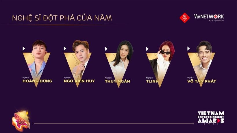 Hạng mục "Nghệ sĩ đột phá của năm". 