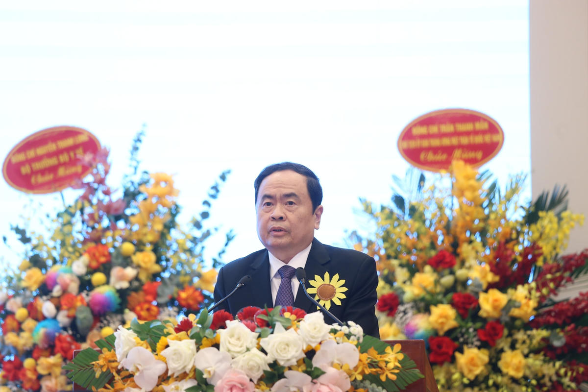 Chủ tịch Trần Thanh Mẫn phát biểu tại Hội nghị.