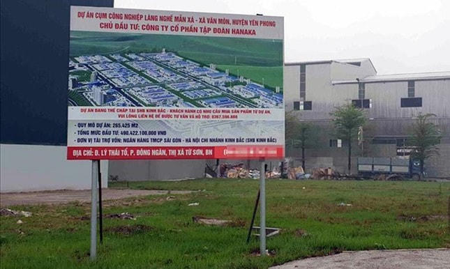   Tập đoàn Hanaka bị phạt gần 300 triệu đồng vì vi phạm quy định kinh doanh BĐS tại Cụm công nghiệp làng nghề Mẫn Xá (huyện Yên Phong, Bắc Ninh).