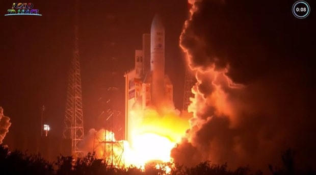 Tên lửa Ariane 5 đã được phóng đi từ bãi Kourou, Guiana. Nguồn: space.com.