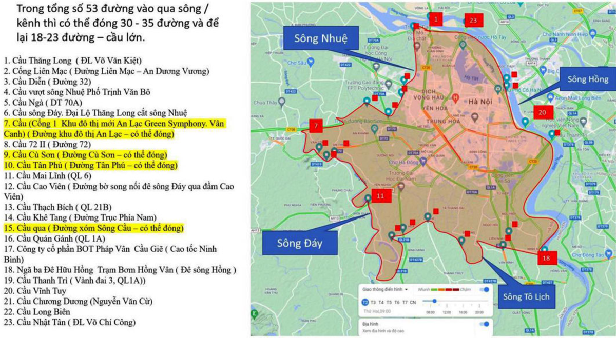 Sơ đồ phương án phân vùng phòng, chống dịch Covid-19 thành phố Hà Nội thực hiện từ ngày 6-21/9.