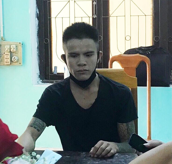 Đối tượng N tại cơ quan công an. Ảnh CA huyện Bố Trạch