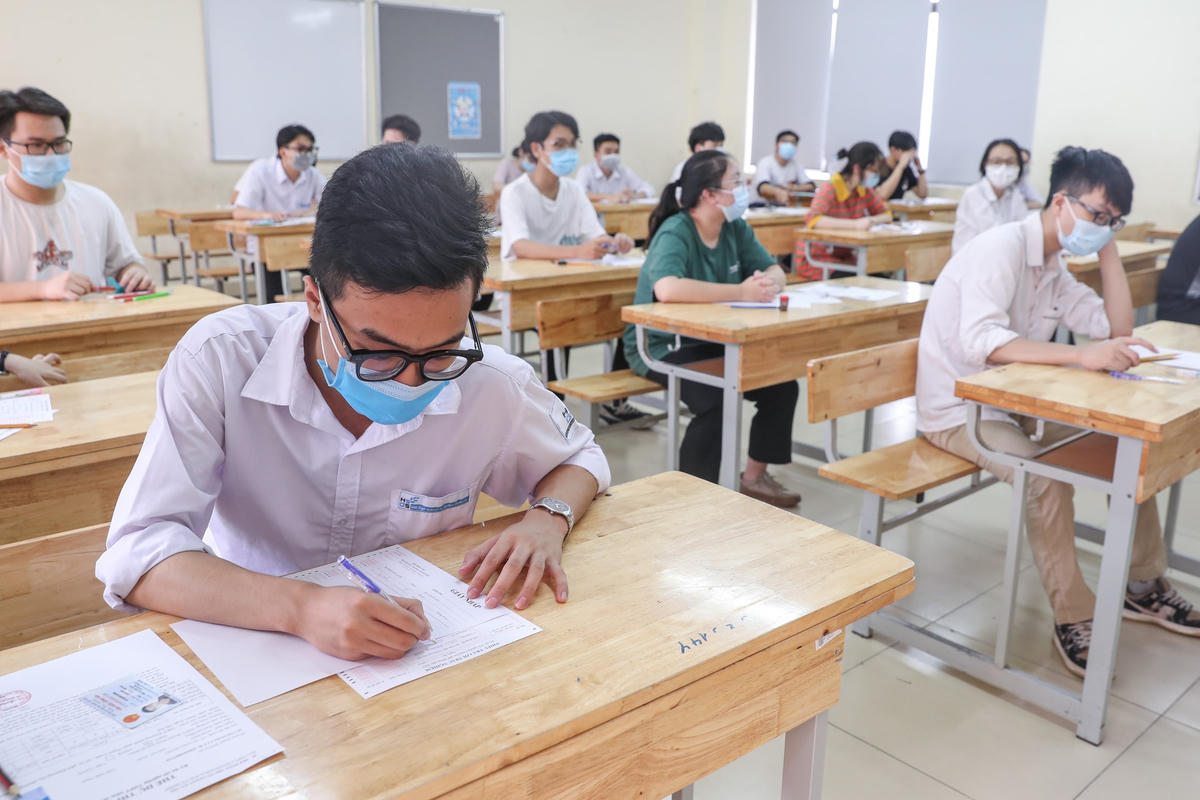Thí sinh dự thi tốt nghiệp THPT năm 2021 đợt 1. Ảnh: Phạm Quang Vinh.  