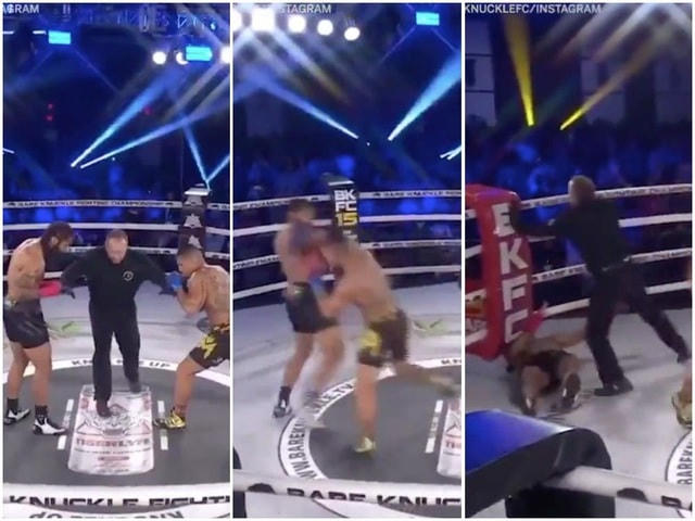 Uly Diaz hạ knock-out đối thủ chỉ sau 3 giây.  