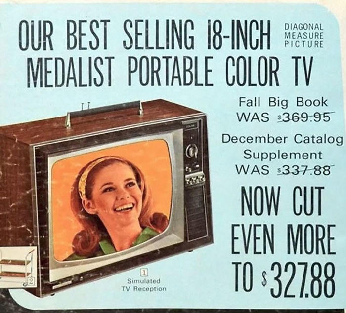TV màu Sears: 327,88 USD.