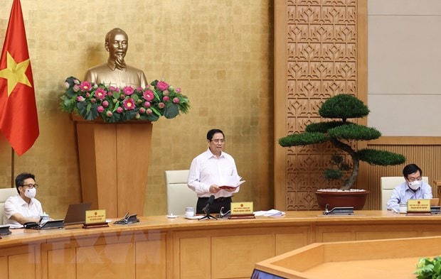 Thủ tướng Phạm Minh Chính phát biểu kết luận cuộc họp. Ảnh: Dương Giang/TTXVN.  