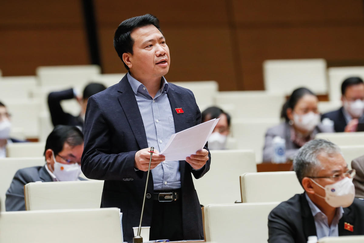 ĐBQH Ngô Trung Thành phát biểu tại hội trường. Ảnh: Quang Vinh.