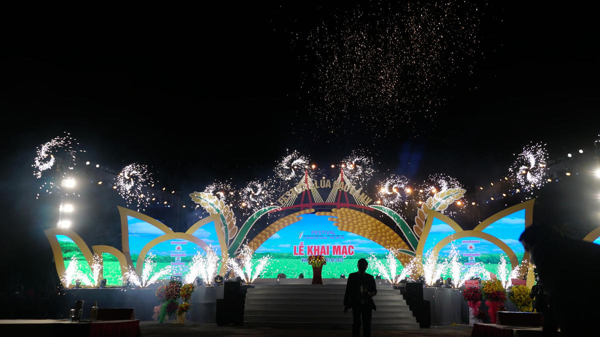 Toàn cảnh khai mạc Festival lua gạo Việt Nam lần thứ V.