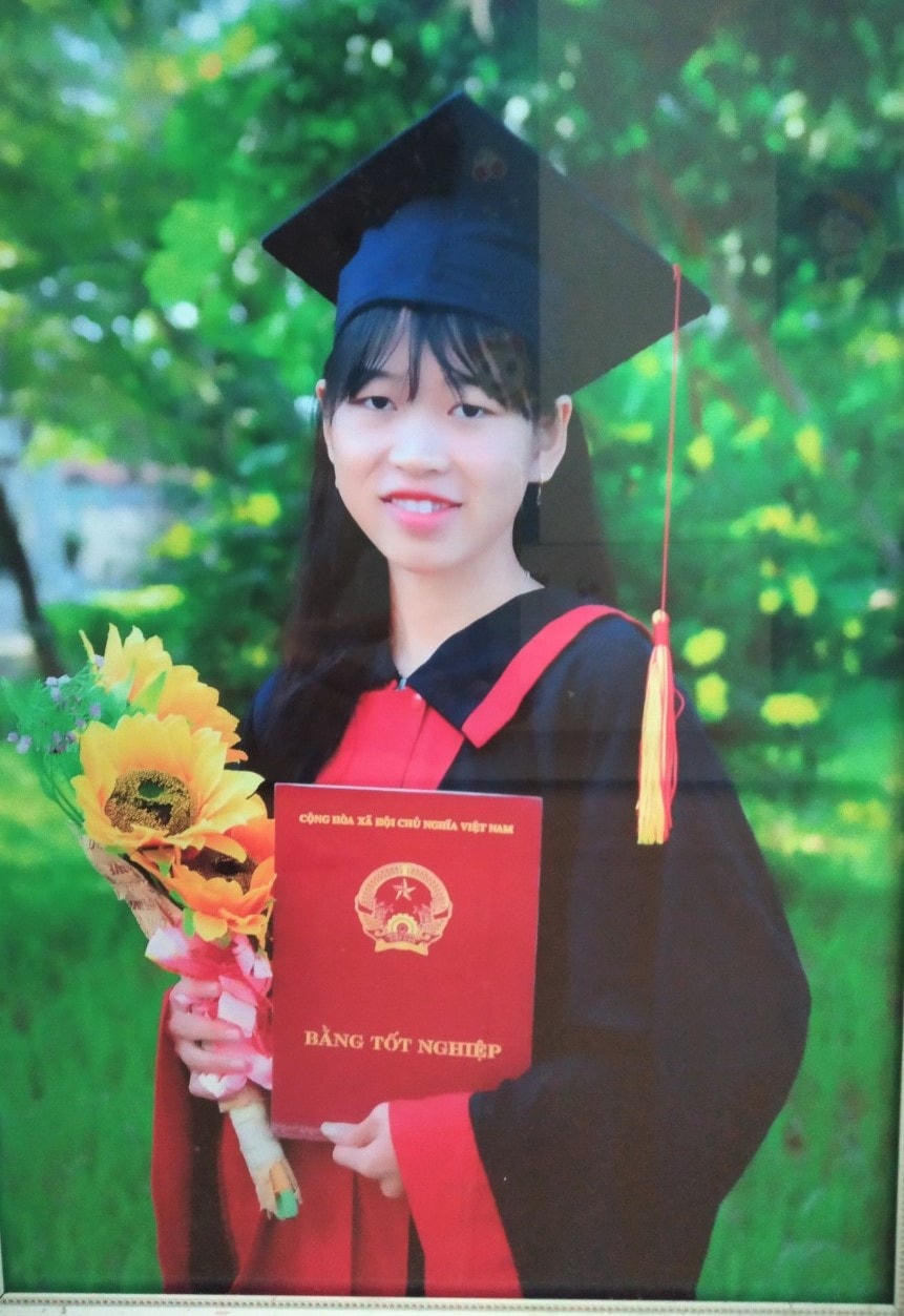 Em Nguyễn Thị Thanh Xuân vui khi biết mình được trúng tuyển quân sự năm 2021.
