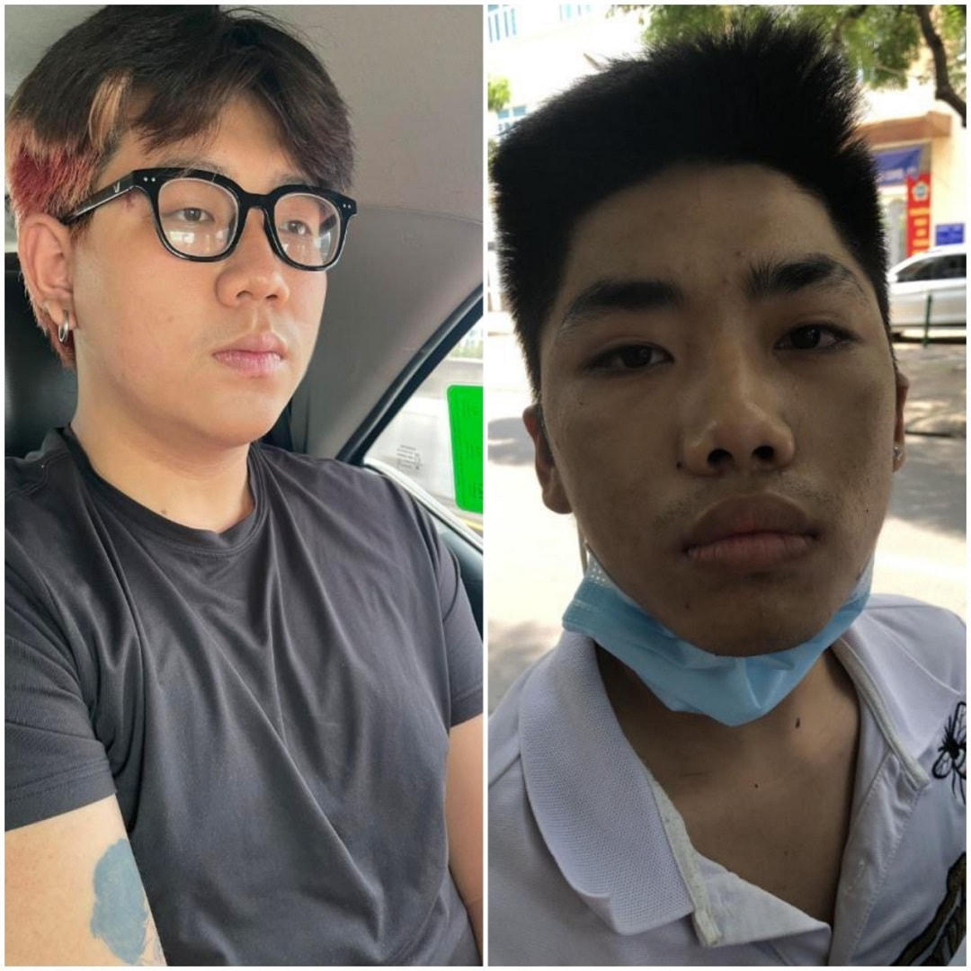 Hai đối tượng tham gia vụ cướp: Dương (trái) và Hiếu (phải).