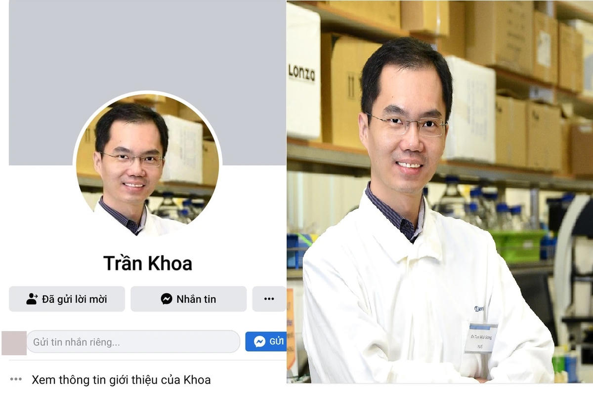 "Bác sĩ Khoa" được hư cấu, lấy avatar gán ghép từ hình ảnh của một bác sĩ nước ngoài, theo giới thiệu trên fanpage của NUHS là PGS Toh Wei Seong.