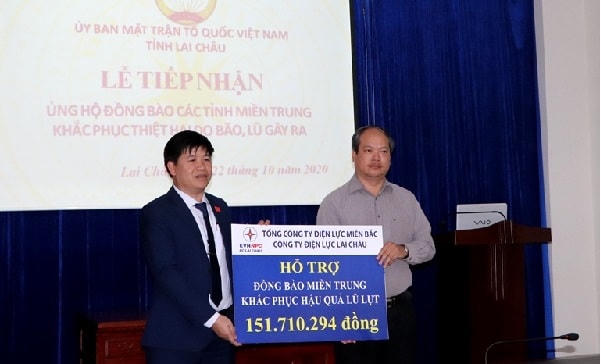 Công ty Điện lực Lai Châu tham gia quyên góp ủng hộ