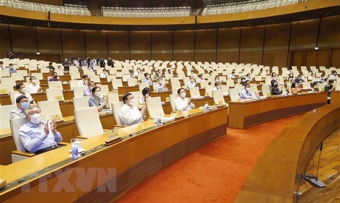 Điều kiện bảo đảm an toàn, phương thức tổ chức kỳ họp đã được triển khai đồng bộ, nghiêm túc, chu đáo. (Ảnh: Doãn Tấn/TTXVN).
