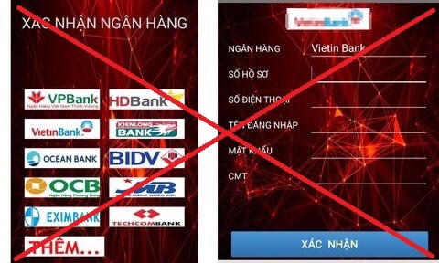 Sau khi các nạn nhân điền thông tin hiển thị trên App giả mạo như trên, các thông tin này sẽ được chuyển về máy chủ do các đối tượng quản lý và điện thoại di động của nạn nhân đã bị các đối tượng kiểm soát. Ảnh: Bộ Công an.
