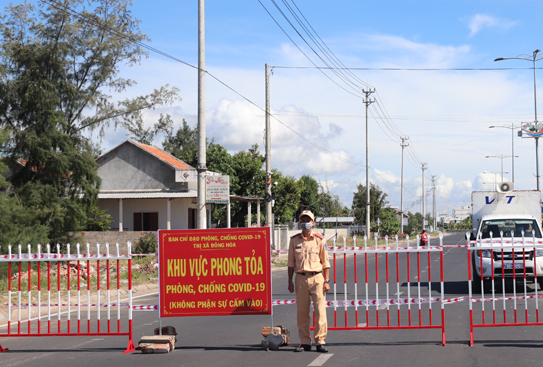 Khu vực phong tỏa tại phường Hòa Hiệp Trung (TX Đông Hòa, Phú Yên).