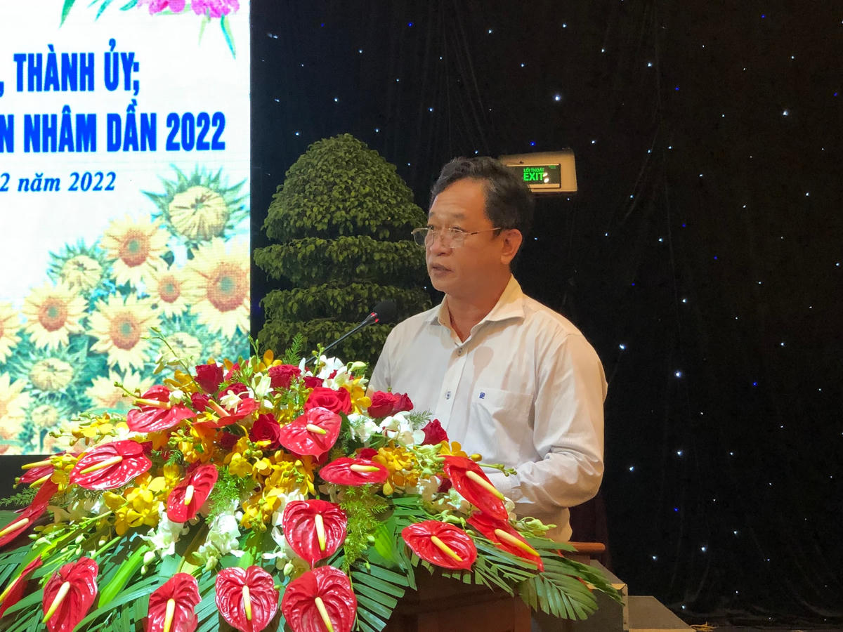 Đại diện Ban Tuyên giáo tỉnh Bà rịa - Vũng Tàu phát biểu tại chương trình gặp mặt (Ảnh: Hồng Phúc).