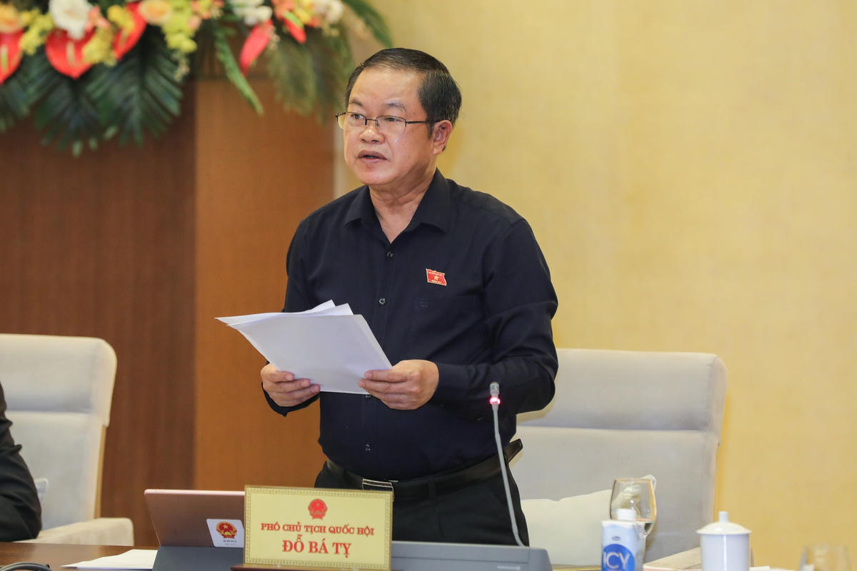 Phó Chủ tịch Quốc hội Đỗ Bá Tỵ phát biểu tại cuộc họp.