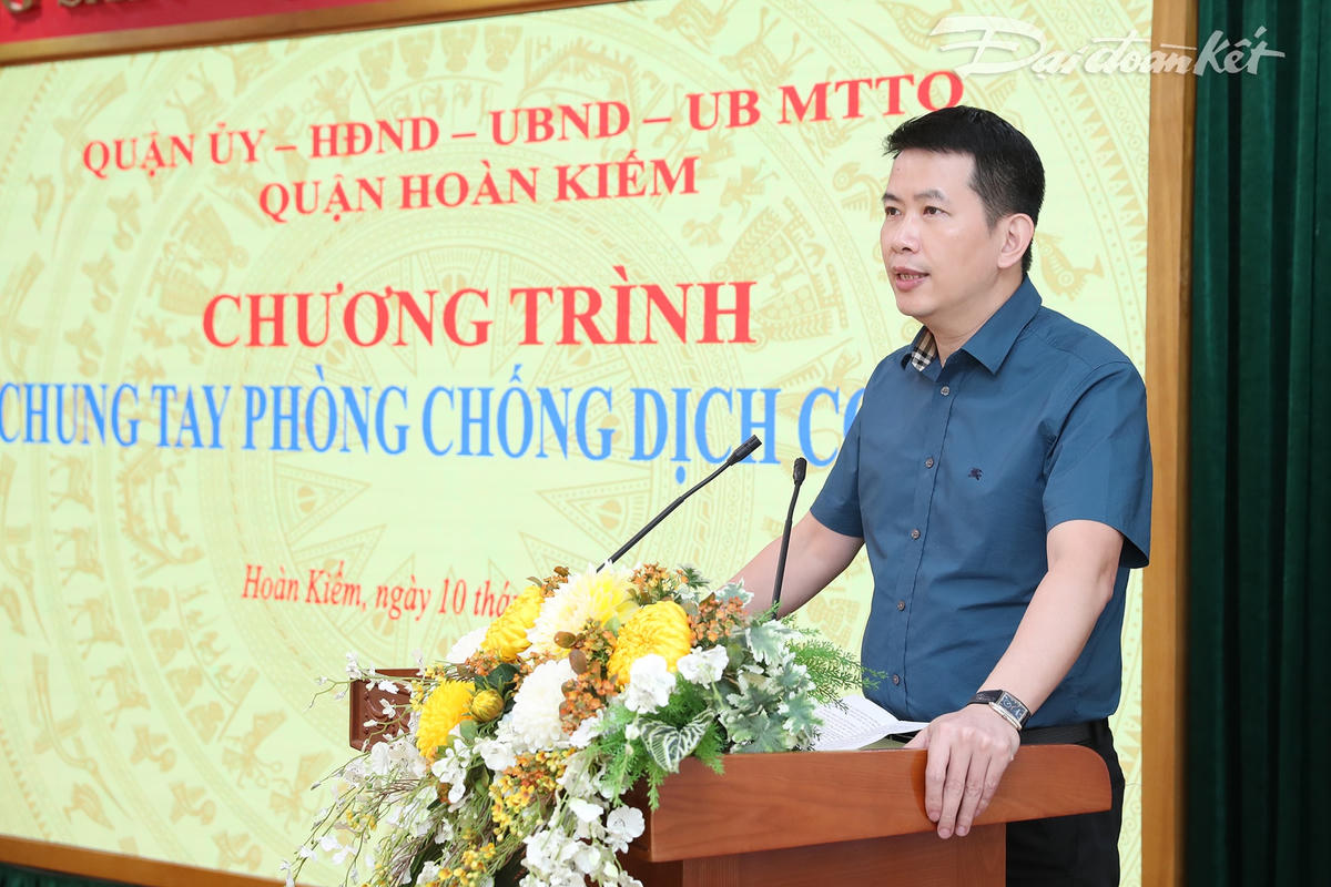 Chủ tịch UBND quận Hoàn Kiếm Phạm Tuấn Long gửi lời cảm ơn đến các doanh nghiệp, nhà tài trợ, nhà hảo tâm.
