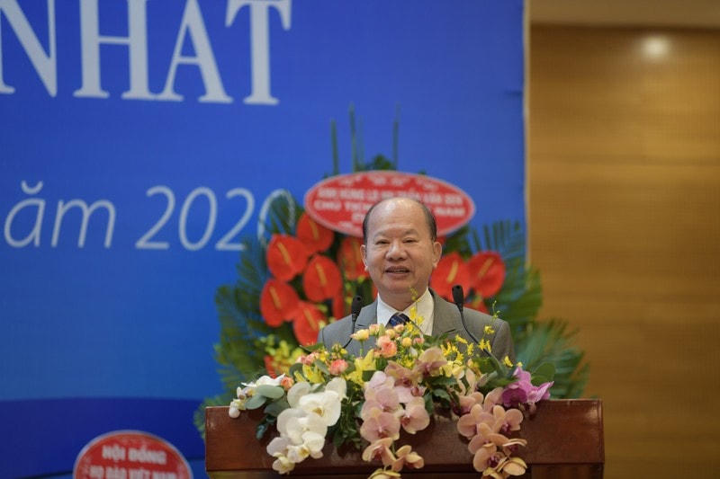 Ông Nguyễn Xuân Thắng, Chủ tịch Liên hiệp các Hội UNESCO Việt Nam phát biểu tại đại hội.
