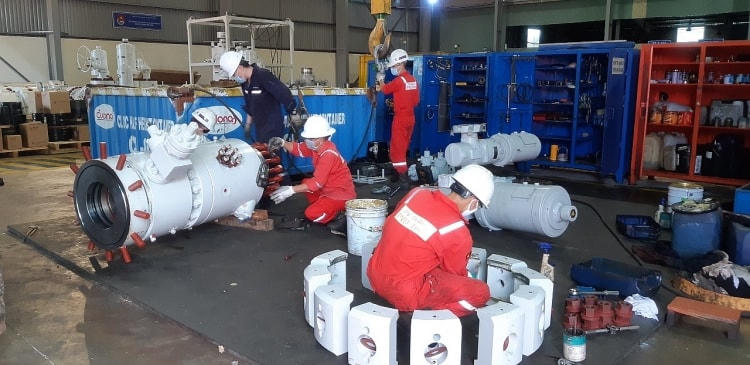 Người lao động PV Drilling thực hiện 3 tại chỗ.