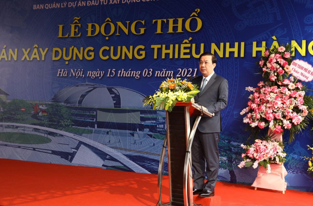Phó Chủ tịch UBND thành phố Hà Nội Chử Xuân Dũng phát biểu tại lễ động thổ dự án.