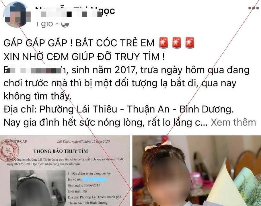 Thông tin tìm kiếm bé gái 3 tuổi này lan truyền rộng rãi trên mạng xã hội. Ảnh: Đình Trọng