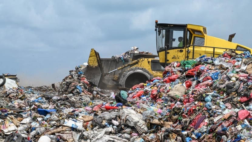 Rác thải đã bắt đầu được phân loại trên Thilafushi. Ảnh: CNA.