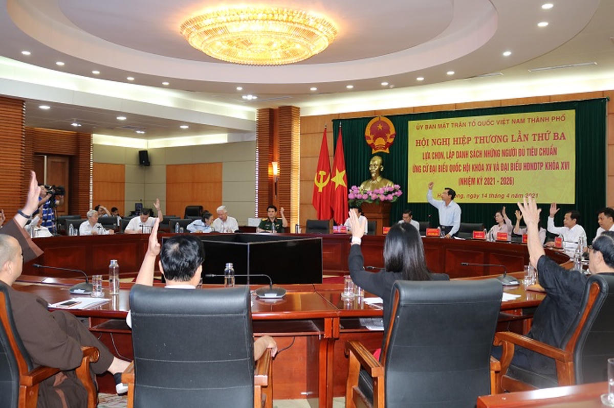 MTTQ TP Hải Phòng tổ chức Hội nghị hiệp thương lần 3 thông qua danh sách ứng cử ĐBQH, đại biểu HĐND TP nhiệm kỳ 2021 - 2026.