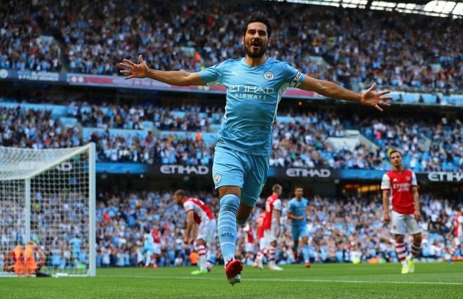  Gundogan mở tỉ số cho Man City.