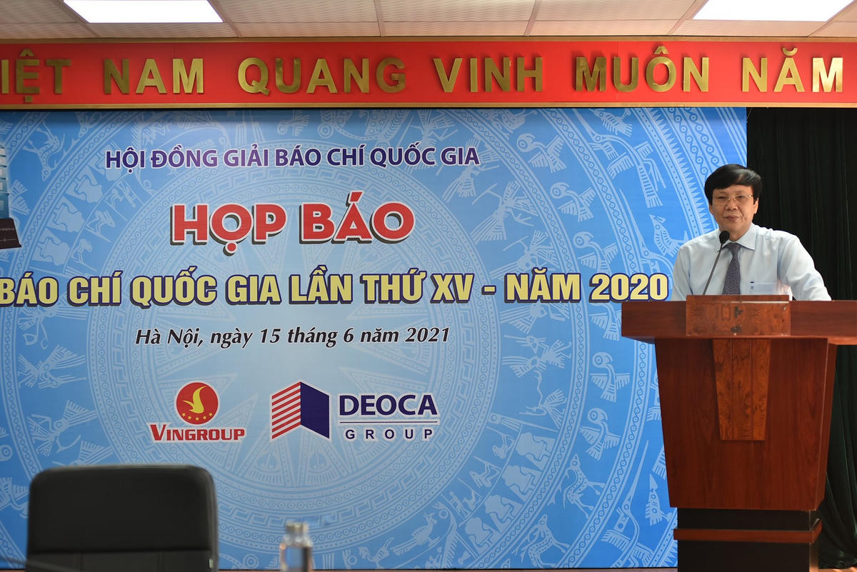 Hội đồng Giải báo chí Quốc gia tổ chức họp báo về Giải báo chí Quốc gia lần thứ XV, năm 2020.