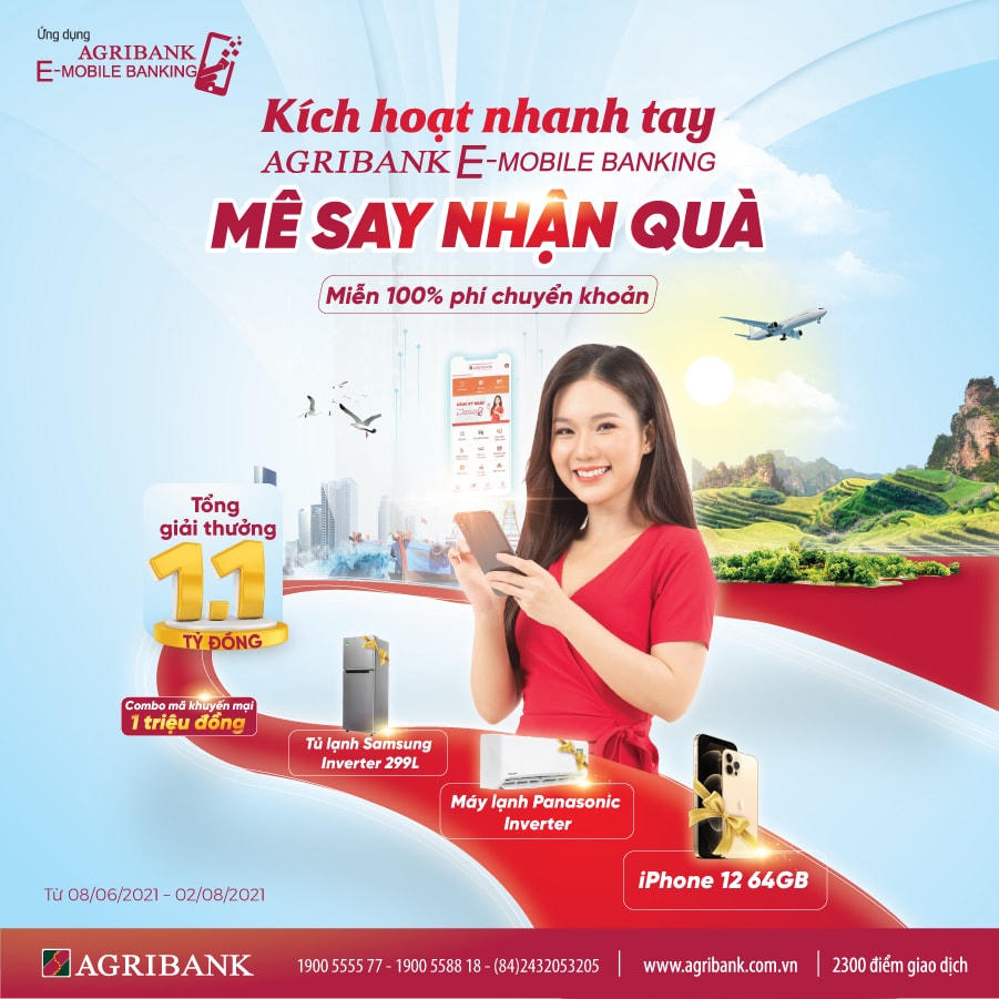 Siêu ưu đãi tháng 6 khi sử dụng ứng dụng Agribank E-Mobile Banking